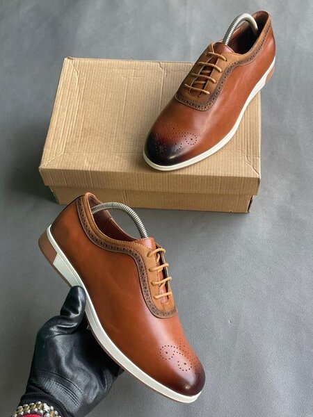 Chaussures Derby en cuir marron