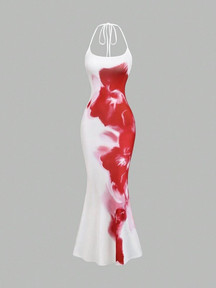 Robe longue dos nu florale