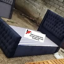 custom made bed with a high base