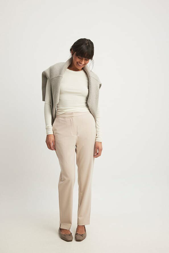 Beige Suit Pants
