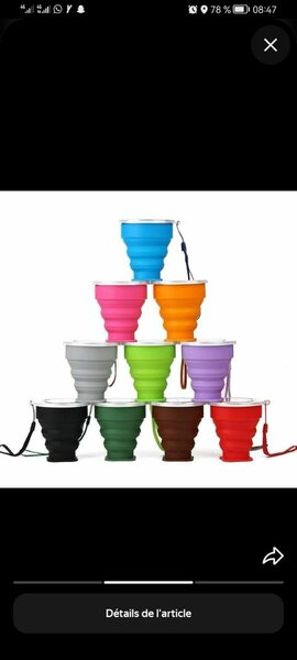 Tasse Pliante de Voyage Colorée