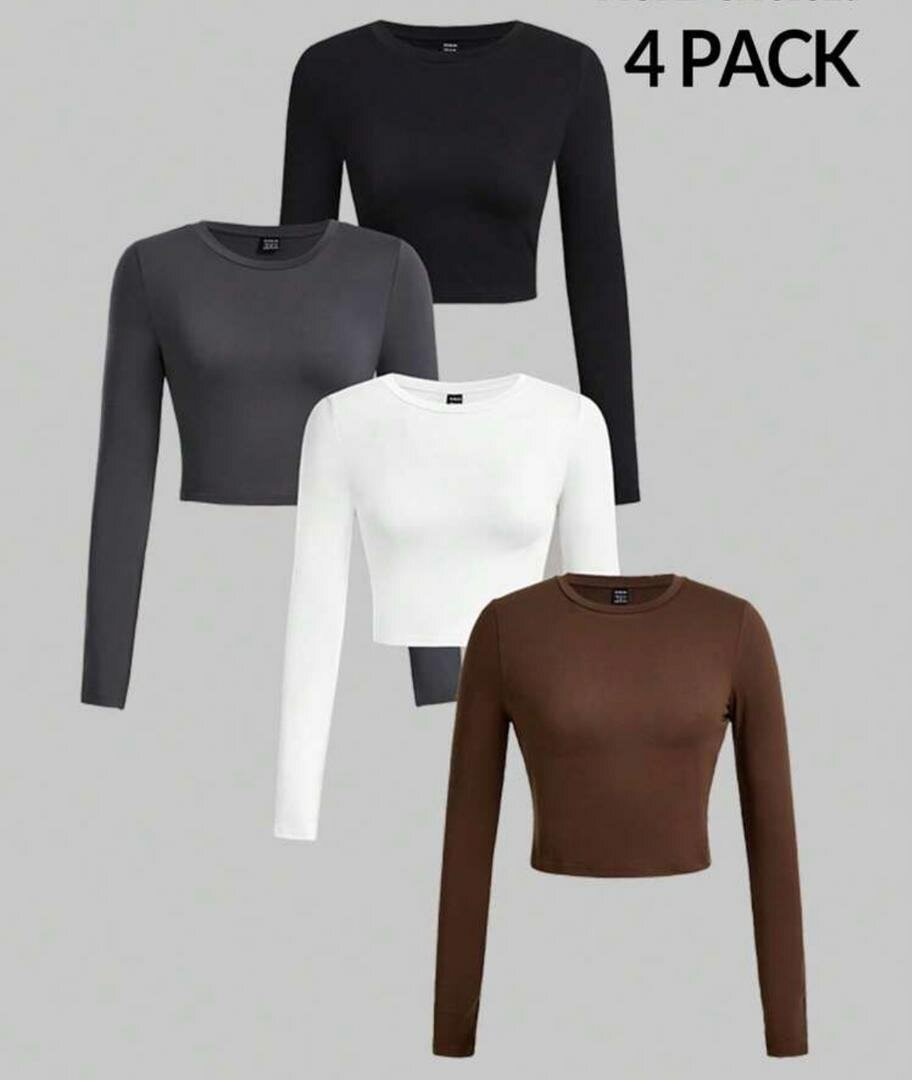 long, short sleeves crop tops