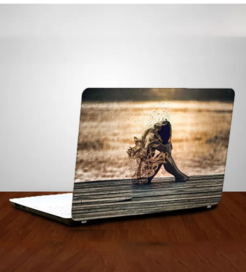 Smoke Girl Laptop Back Skin Sticker-Laptop Back Skin-Laptop Skin Vinyl Sticker Decal, 13 13.3 14.6 15 15.4 15.6 inch Laptop Skin Sticker Cover For All Laptops