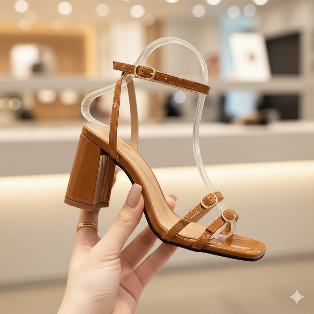 Sandales à talons carrés