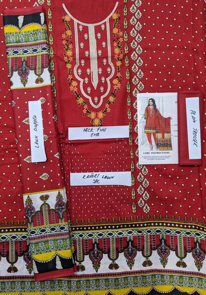 Printed lawn suit