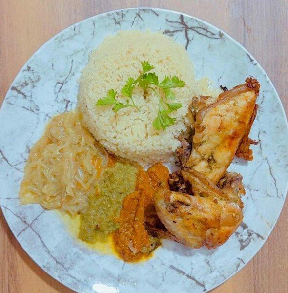 Poulet frit & attiéké