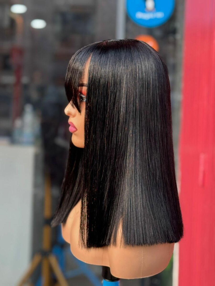 Perruque Bob Noir Lisse