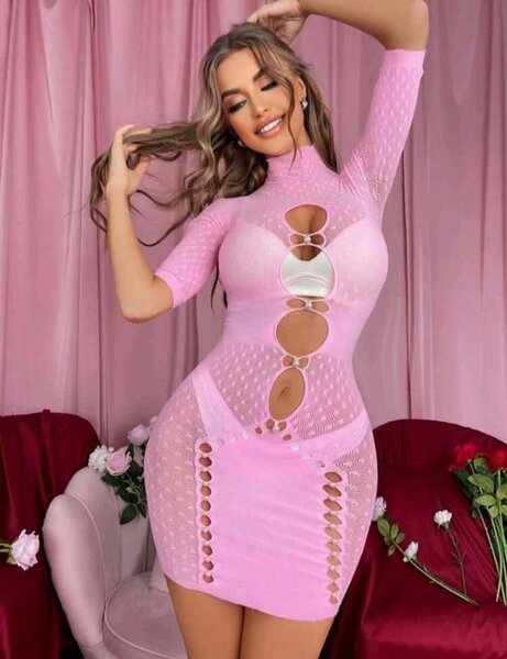 Robe rose ajustée glamour