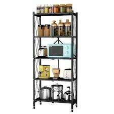 5 tier storage rack- foldable, wheels