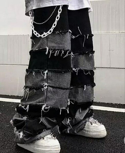 Pantalon patchwork streetwear