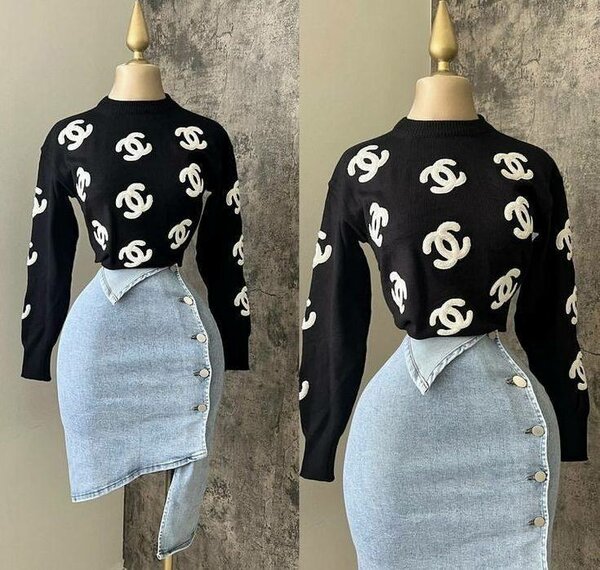 Pull et Jupe en Jean Élégants