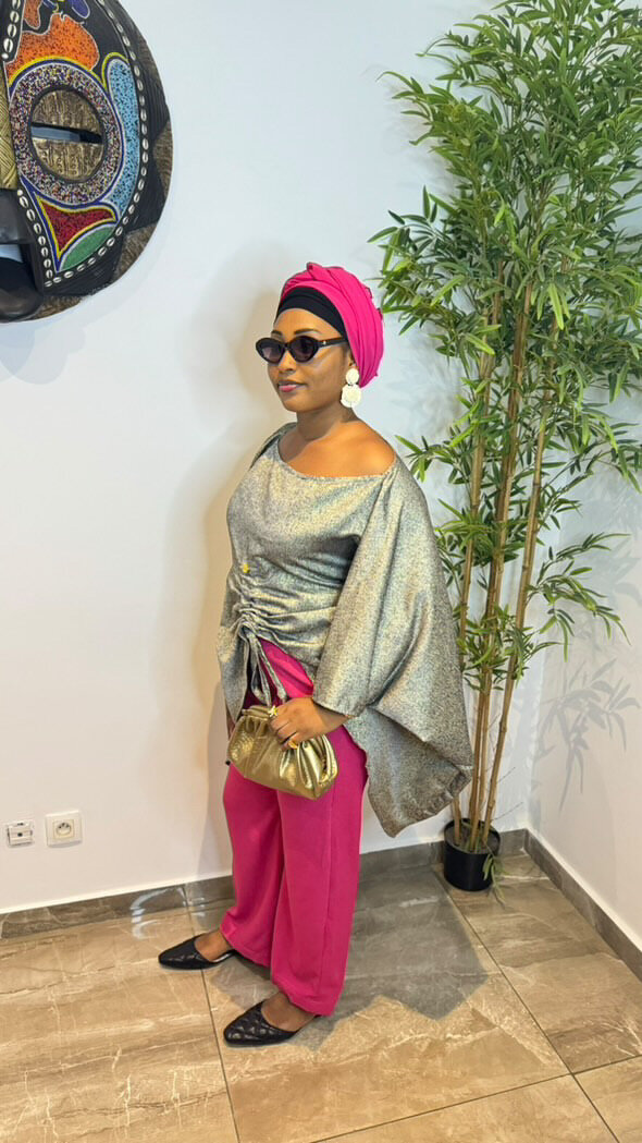 Ensemble chic tunique argentée