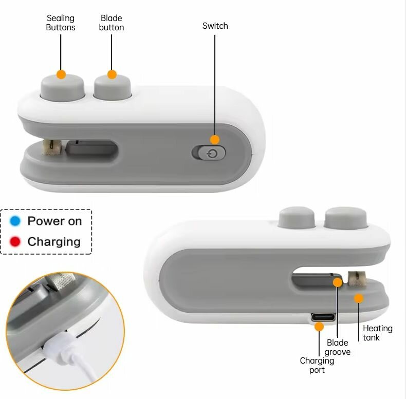 Scelleur et coupe-sac rechargeable