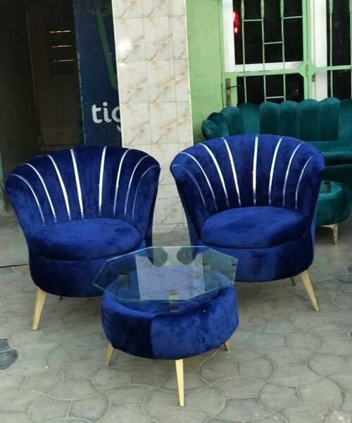 Fauteuils velours bleu