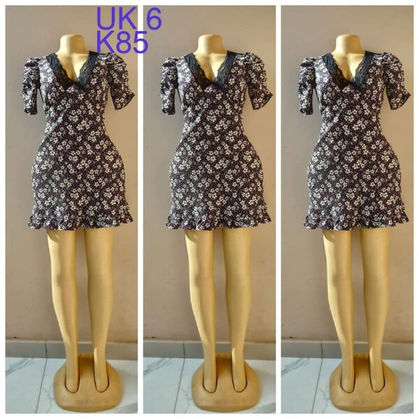 Dress with lace trim, size 6