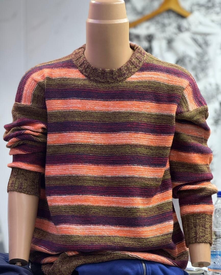 Pull en maille multicolore