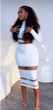 white translucent dress