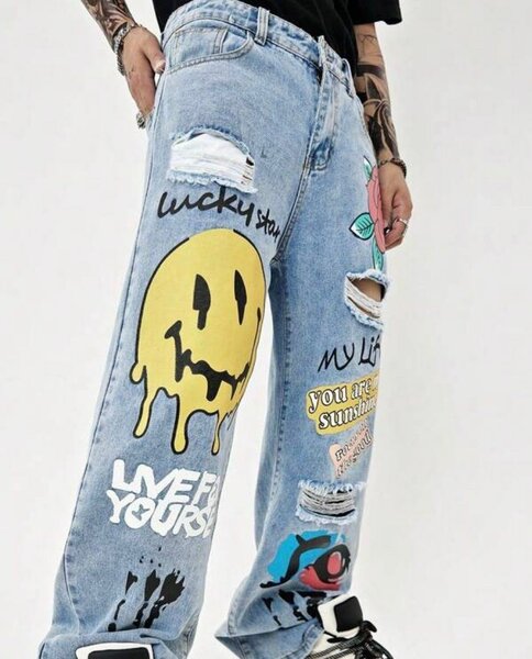 Jean graffiti pour homme