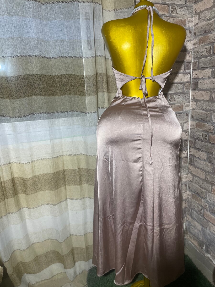 Robe Longue Dos Nu Satinée