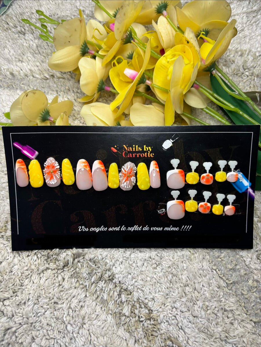 Ongles Press-Ons Fleuris Été