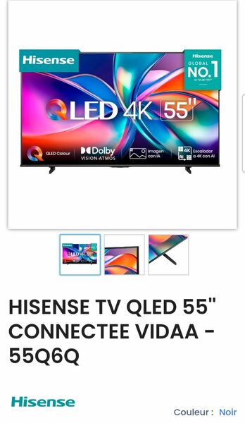 Téléviseur Hisense QLED 55" 4K