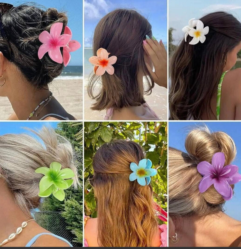 Barrettes en fleurs colorées