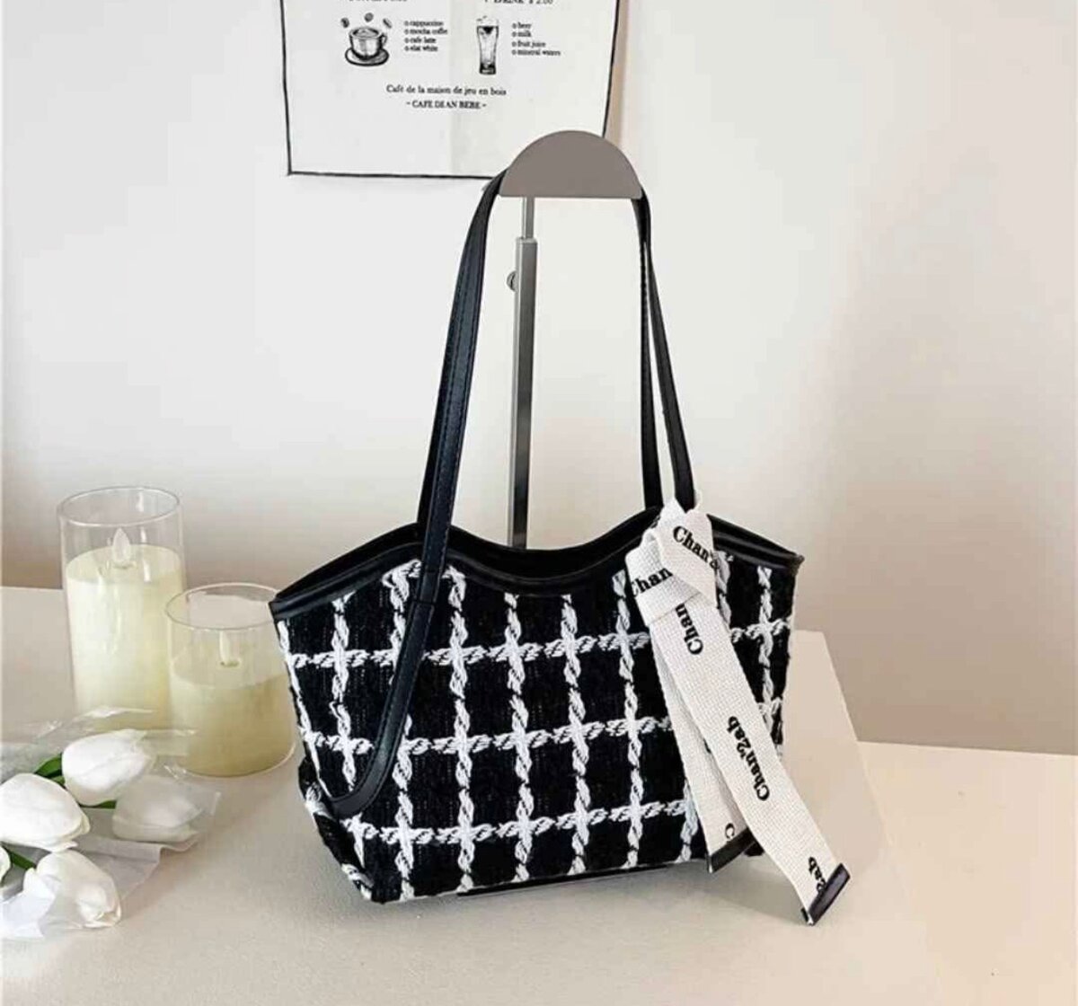 Sac à main en tweed élégant