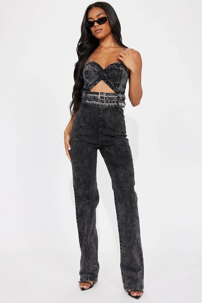 FASHIONNOVA DENIM JUMPSUIT