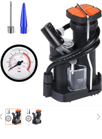 Pump, Mini Portable Pump, Bike Pump with Pressure Gauge, Tire Inflator Device, High Pressure Air Pump Portable Foot Pedal Bicycle Tire Pump Air Inflator Pump Portable Aluminum Foot Pumps NOTE random color will be delivered