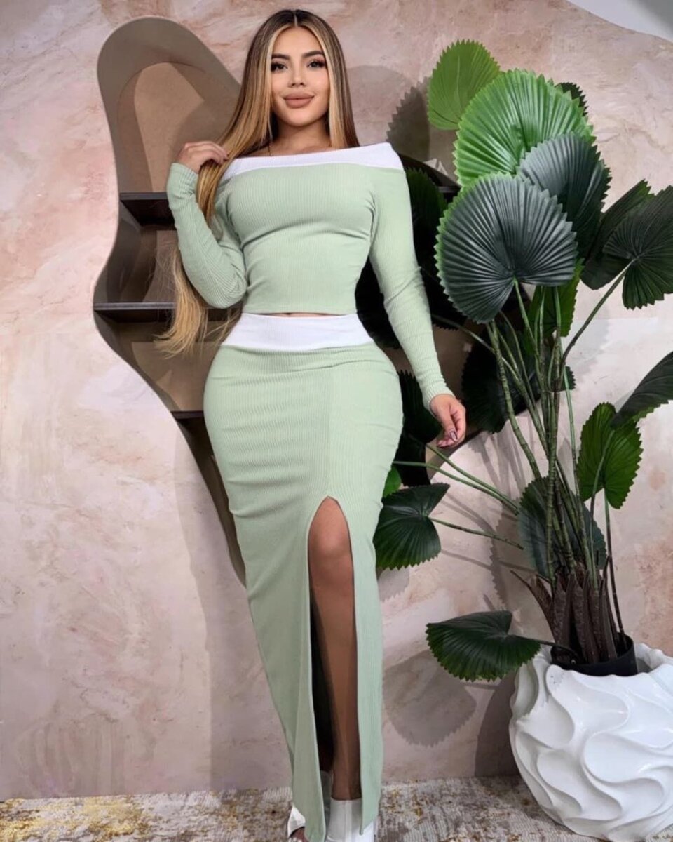 Ensemble robe fendue chic