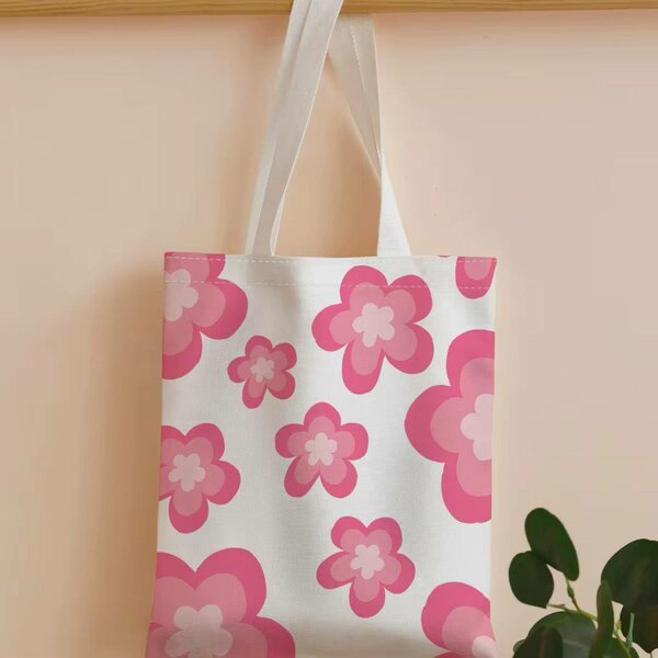 Sac fourre-tout en toile fleurie