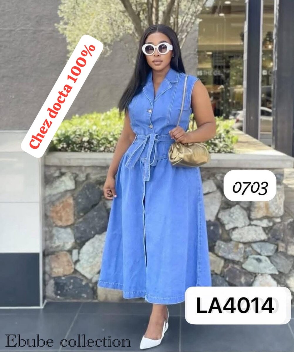 Robe longue en jean tendance