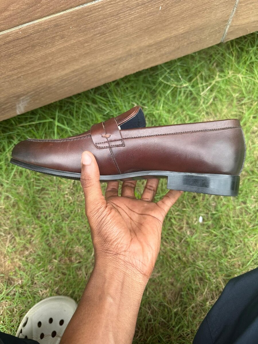 Mocassins en cuir marron