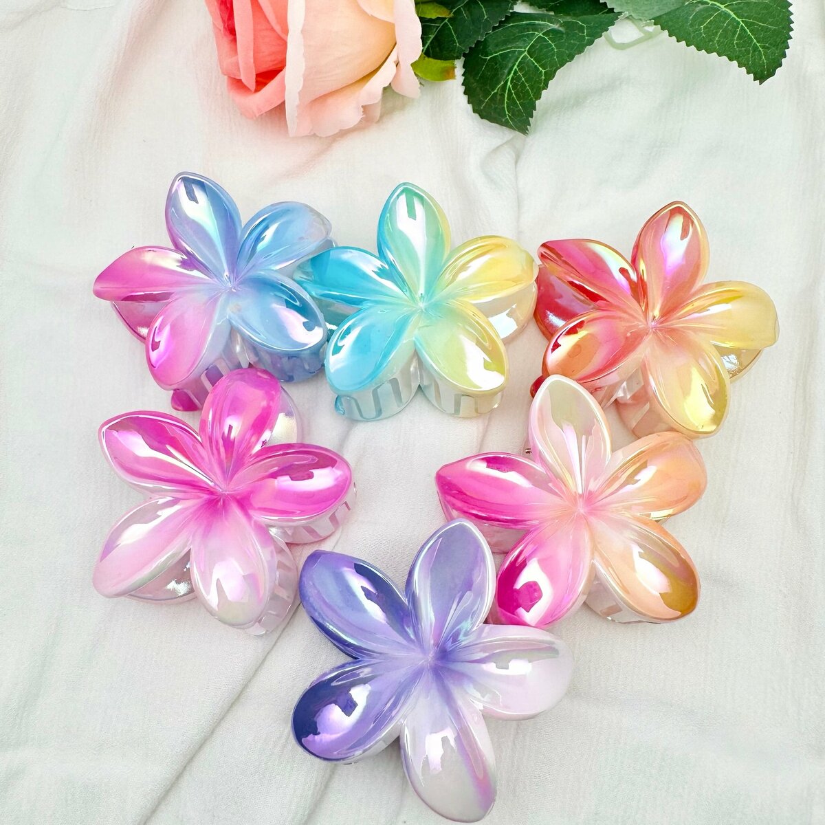 Pinces à cheveux fleurs colorées