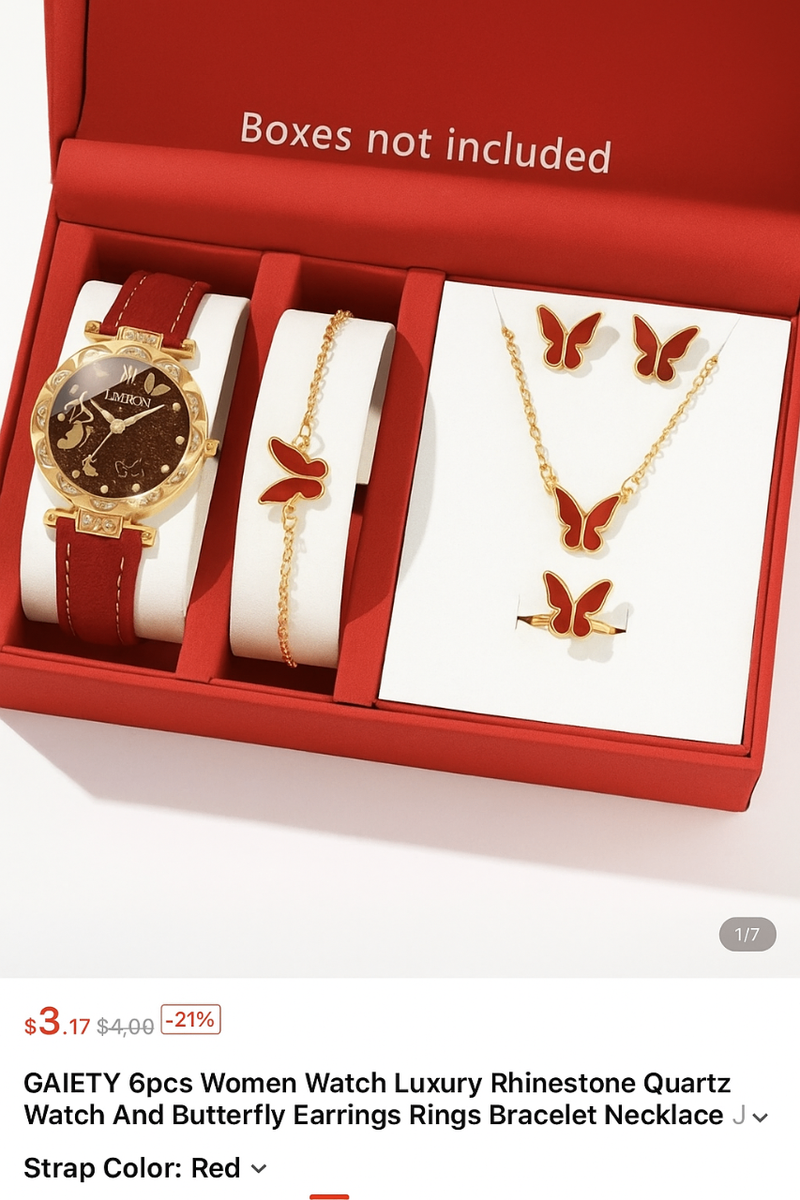 Montre et Bijoux Papillon Femme