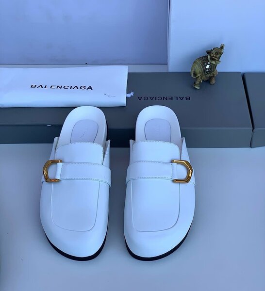 Mules Balenciaga en cuir blanc