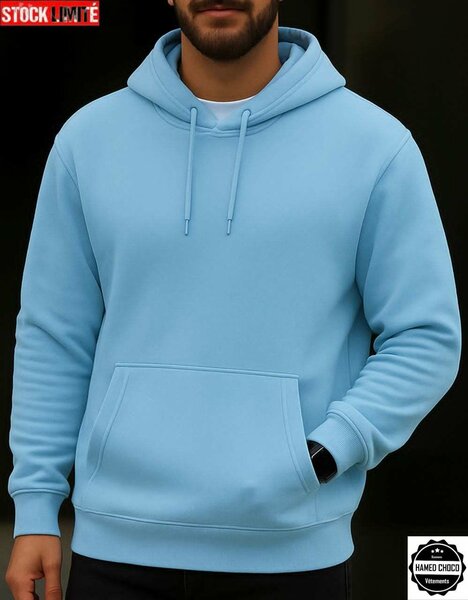 Sweat à Capuche Bleu Homme