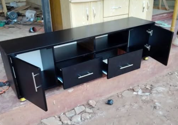 Black TV stand