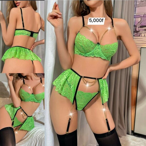 Ensemble Lingerie Vert Séduisant