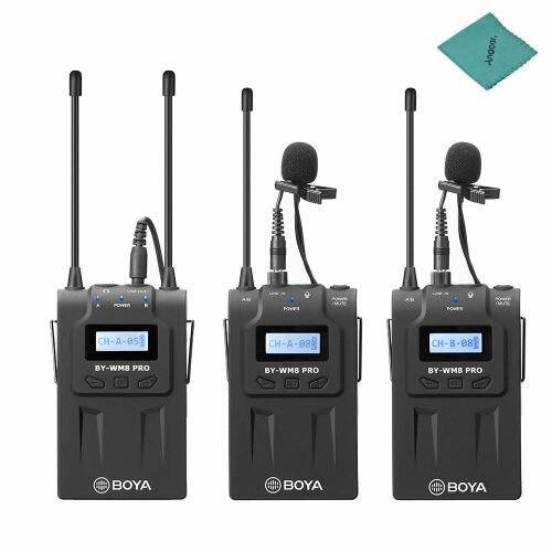 Boya Kit Microphone Cravate Sans Fil UHF - BY-WM8 Pro-K2 - Noir