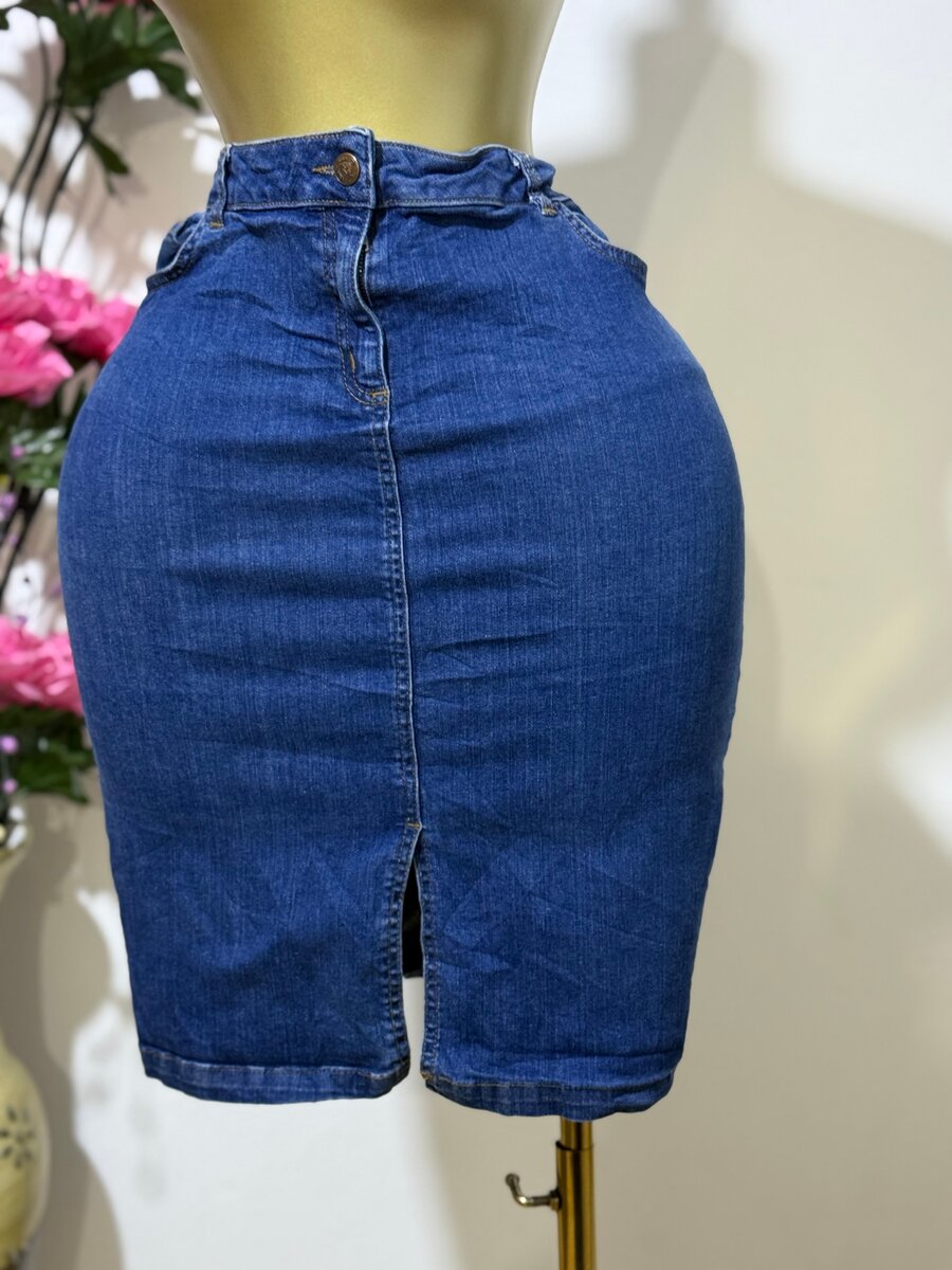Jupe en jean mi-longue pour femme