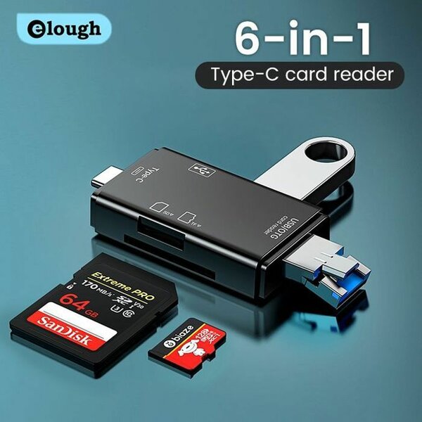 Lecteur de cartes 6-en-1 Type-C