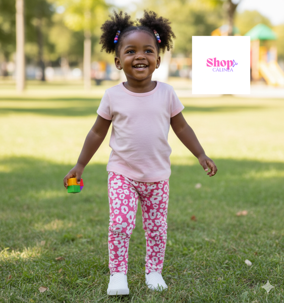 Collant enfant fleur rose