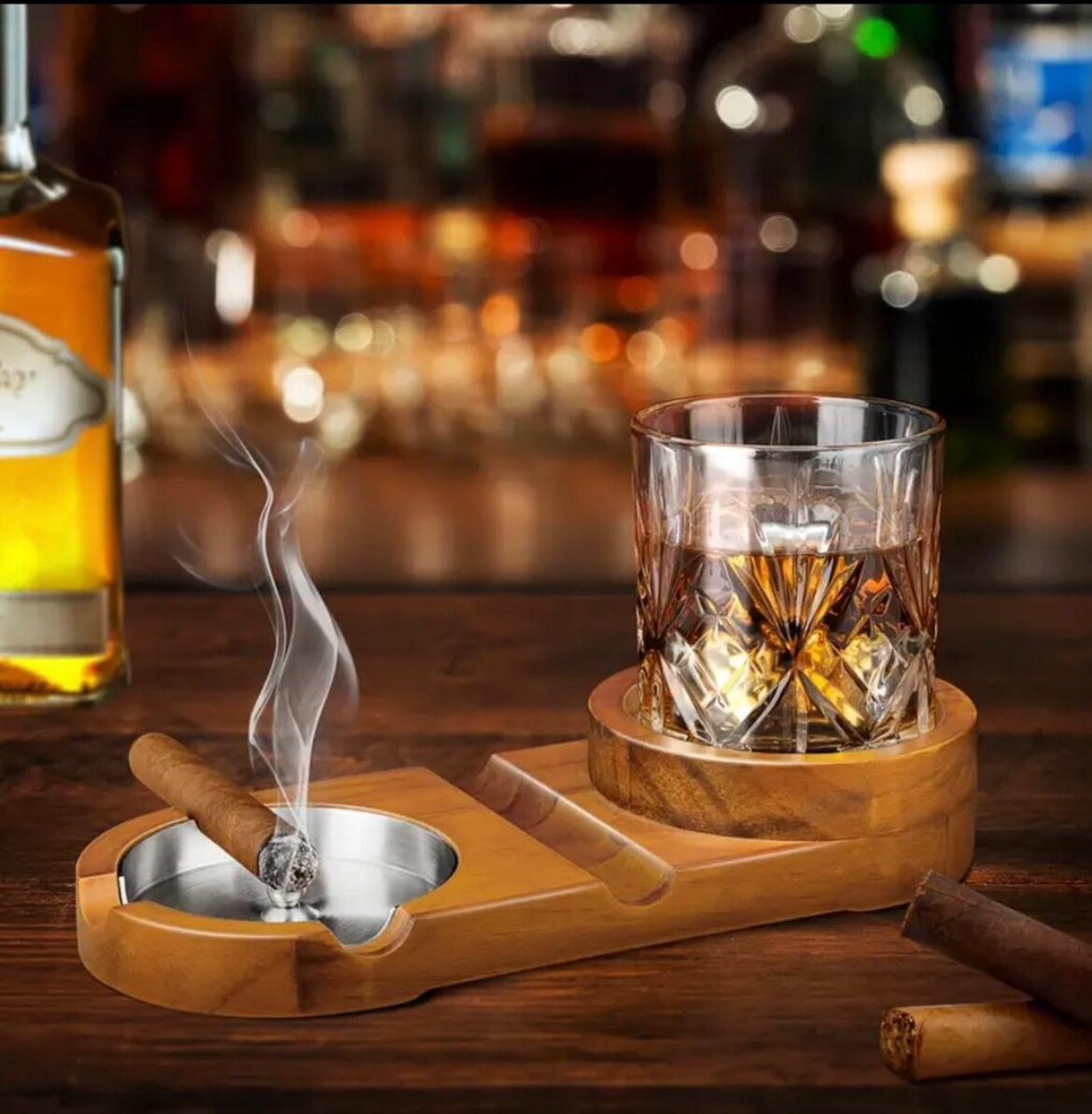 Cendrier à cigare bois élégant