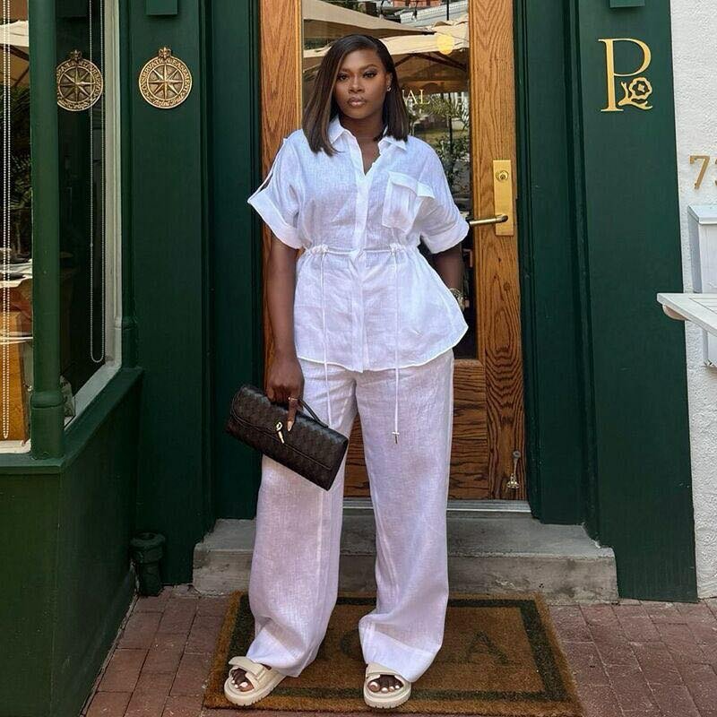 Ensemble Lin cassé femme