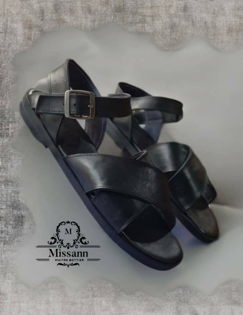 Souliés,Sandales en cuir homme