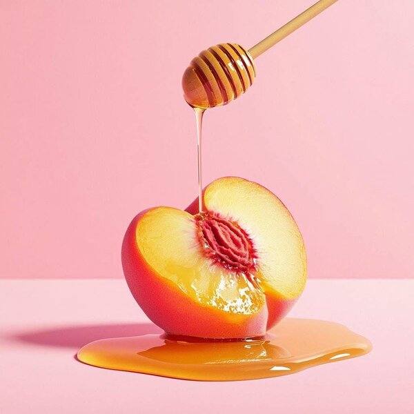 Pêche juteuse au miel