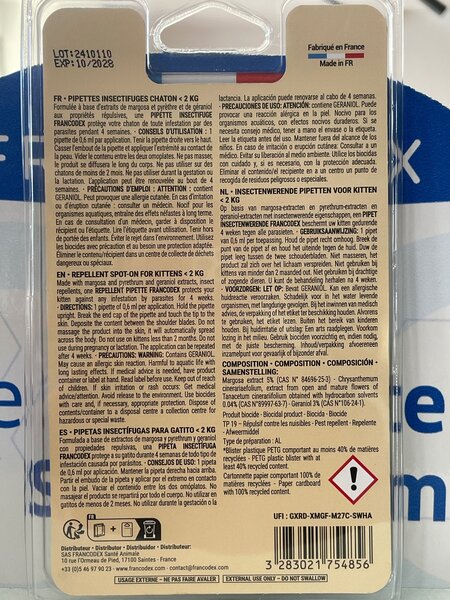 Pipettes insectifuges