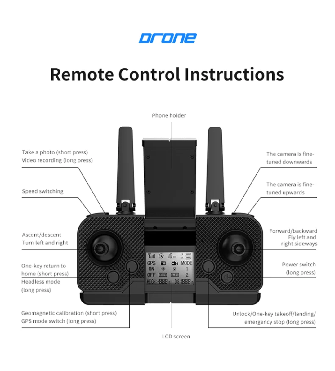 Drone 4K Caméra HD Pliable