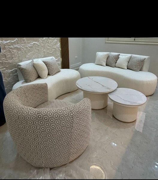 Canapé et fauteuil modernes en tissu